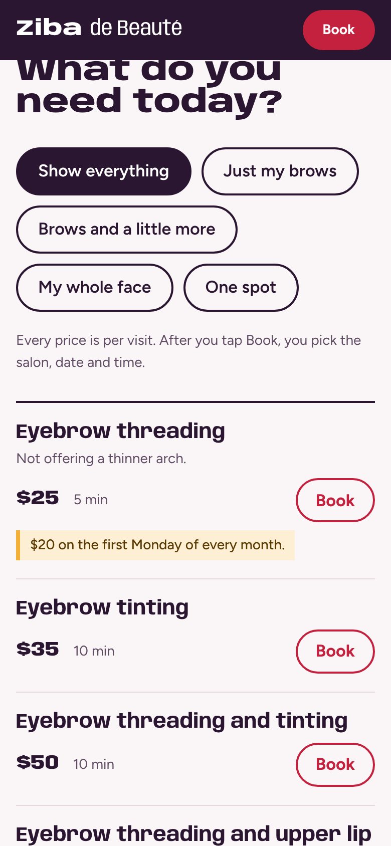 Services with the filter on a phone